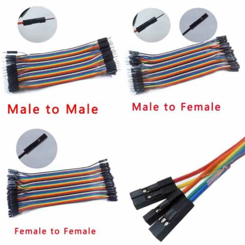 Dupont 2.54 40p Rainbow Cable Ribbon Jumper Wire Female To Female/male 10-100cm