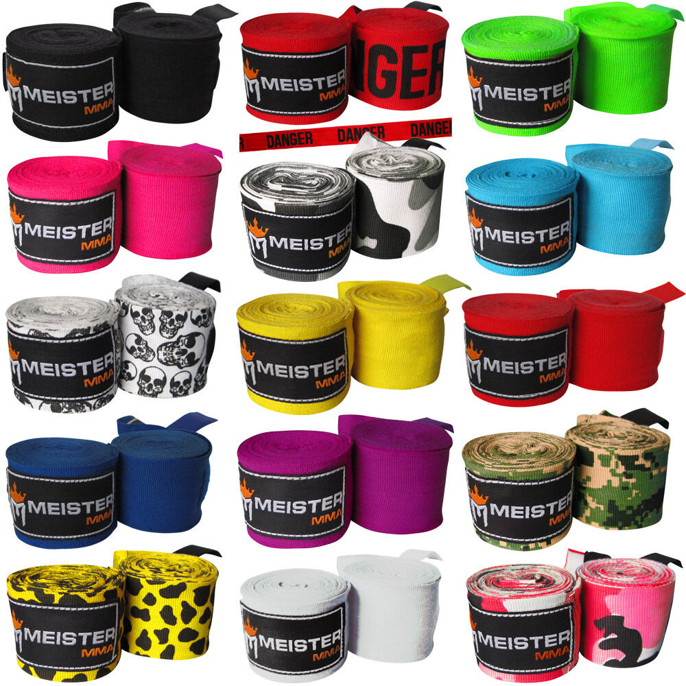 Meister Mma 180" Handwraps All Colors - Elastic Mexican Pro Boxing Adult Pair