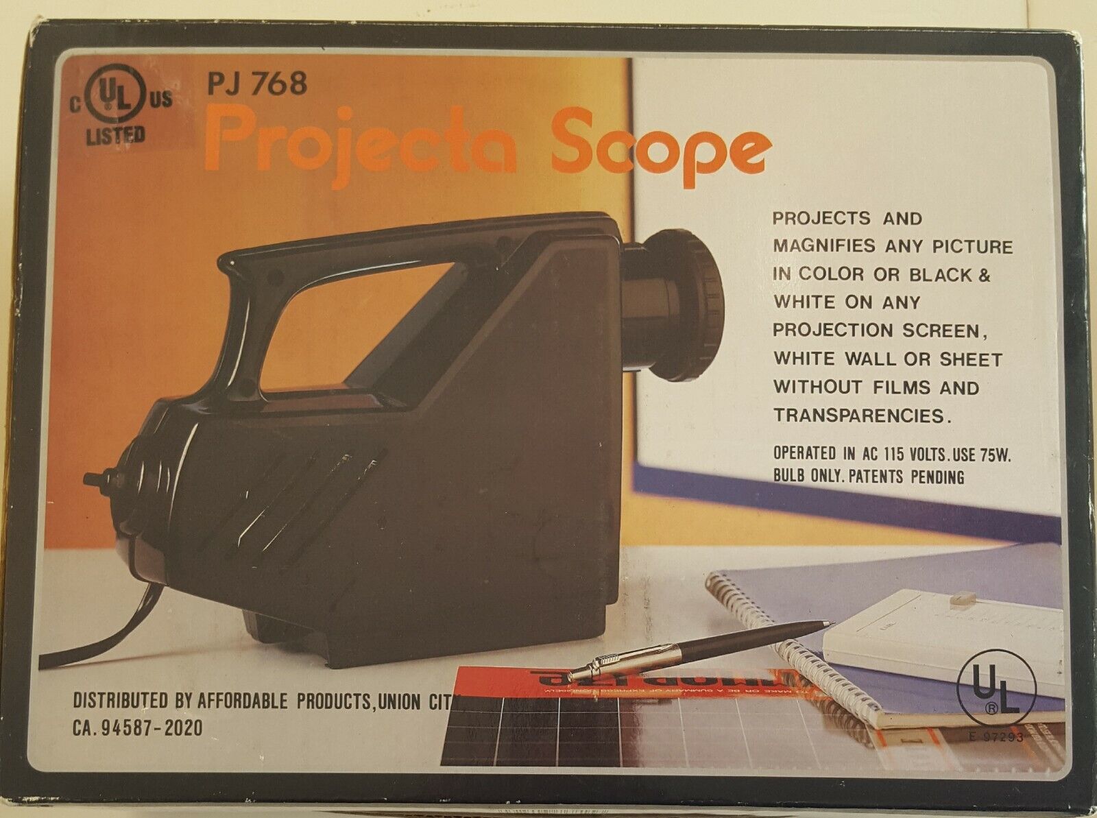 Vintage Projecta Scope Model Pj 768 Original Box, Tested
