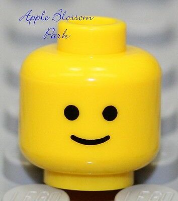 New Lego Classic Yellow Minifig Head City Minifigure Standard W/black Eyes Smile